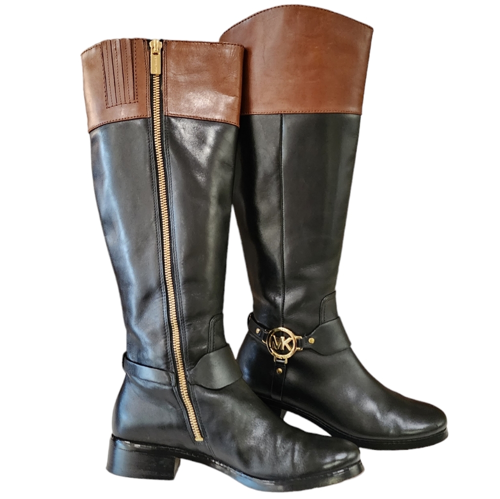 Michael Kors Fulton Harness Leather Riding Boots 6.5M - Picture 5 of 16